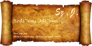 Szávay János névjegykártya